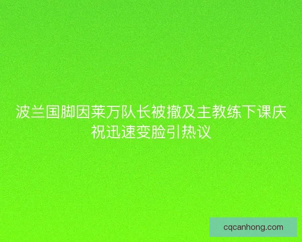 波兰国脚因莱万队长被撤及主教练下课庆祝迅速变脸引热议