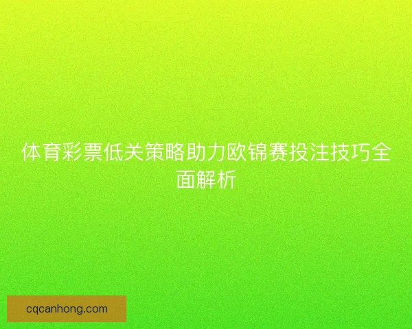 体育彩票低关策略助力欧锦赛投注技巧全面解析 体育彩票低关策略助力欧锦赛投注技巧全面解析