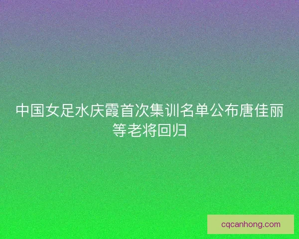 中国女足水庆霞首次集训名单公布唐佳丽等老将回归 中国女足水庆霞首次集训名单公布唐佳丽等老将回归